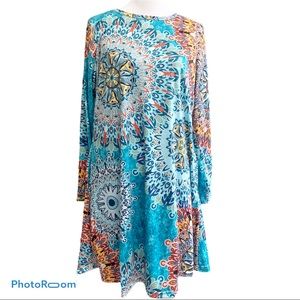 Shades of Blue Long Sleeve Dress/Tunic